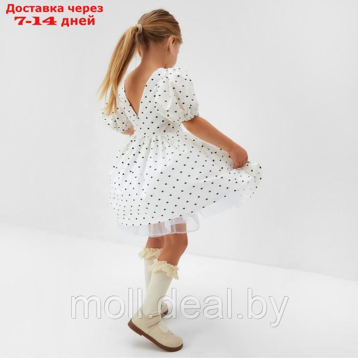 Платье нарядное детское MINAKU: PartyDress, цвет белый, рост 98 см - фото 5 - id-p217523404