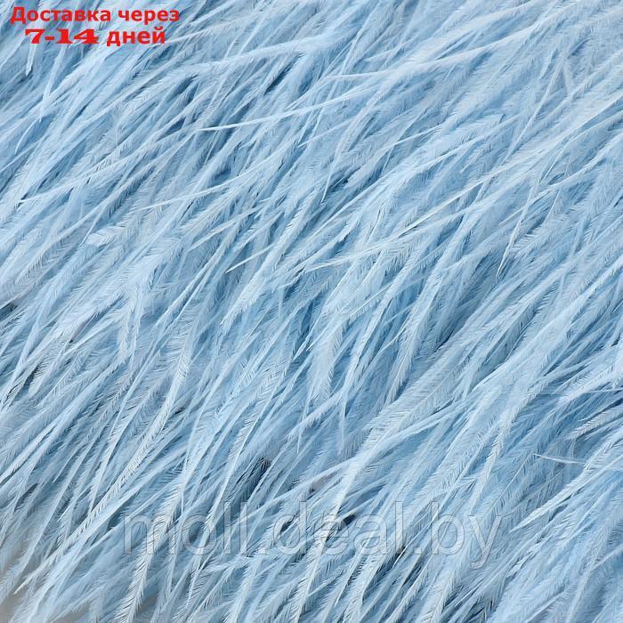 Тесьма с перьями страуса, 8-10 см, 5 ± 0,5 м, цвет голубой - фото 2 - id-p218070412
