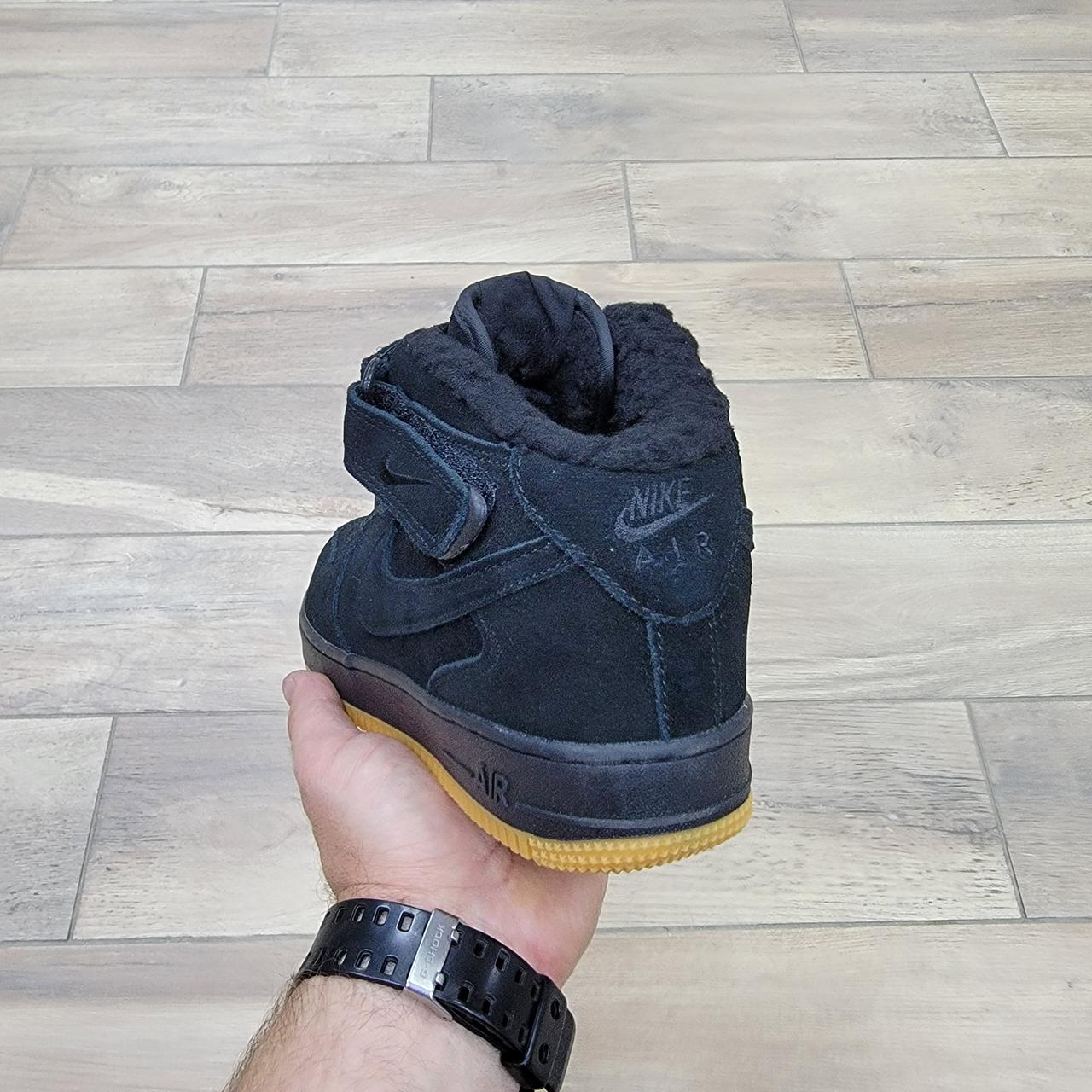 Кроссовки Nike Air Force 1 Mid Black Gum с мехом - фото 4 - id-p169834043