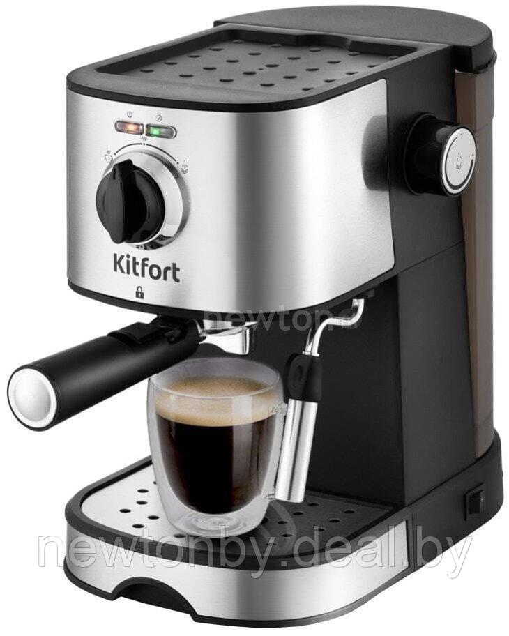 Рожковая помповая кофеварка Kitfort KT-753 - фото 1 - id-p208965064