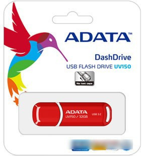 USB Flash A-Data DashDrive UV150 Red 32GB (AUV150-32G-RRD) - фото 3 - id-p218091087