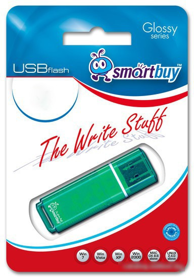 USB Flash Smart Buy Glossy Green 4GB (SB4GBGS-G) - фото 2 - id-p218091093