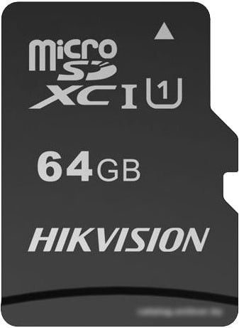 Карта памяти Hikvision microSDHC HS-TF-C1(STD)/64G/Adapter 64GB (с адаптером) - фото 1 - id-p218091110