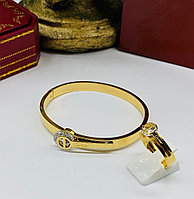 Комплект Cartier с вставками фианитов (браслет + кольцо) копия люкс класса 1:1