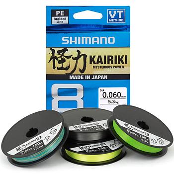 Шнур плетеный SHIMANO Kairiki 8 150m 0,19mm 12,0kg M Green