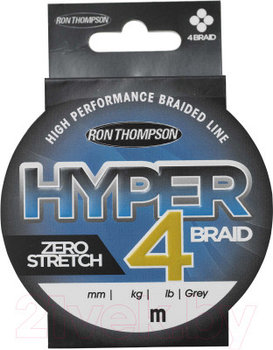 Леска плетеная R.T. Hyper 4-Braid 110m 0,15mm 8,1kg Grey