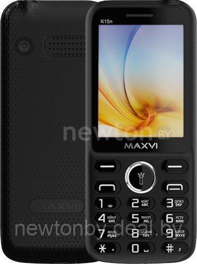 Кнопочный телефон Maxvi K15n (черный) - фото 1 - id-p212408582