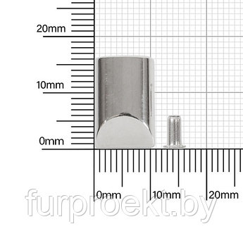 Наконечник на молнию N12 никель полир (0724) + заклепка D