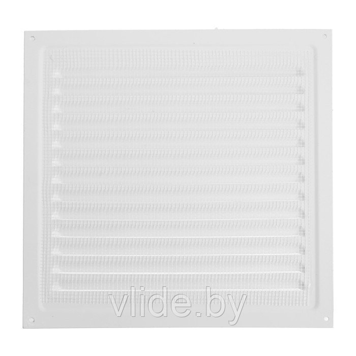 Решетка вентиляционная ZEIN Люкс РМ3030, 300 х 300 мм, с сеткой, металлическая, белая - фото 6 - id-p218093913