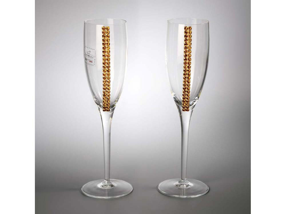 Бокалы для шампанского с кристаллами Swarovski Chinelli - фото 1 - id-p218094259