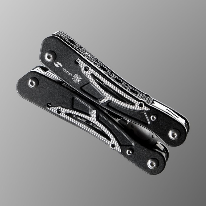 Мультитул Stinger с нейлоновым чехлом, 13 функций, сталь, алюминий, серебристо-чёрный - фото 4 - id-p218095828
