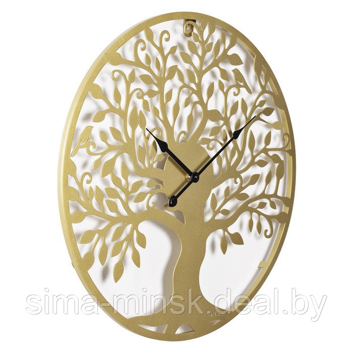 Часы настенные из металла "Дерево жизни" , d-50 см, золото - фото 2 - id-p218098232