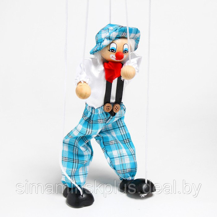 Дергунчик - марионетка на ниточках "Клоун в шляпе", цвета МИКС - фото 1 - id-p218098528