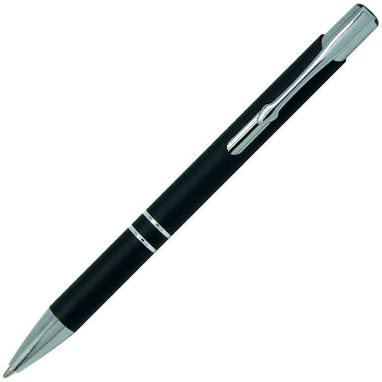 Ручка шариковая OLEG Soft Touch, металл, черный - фото 1 - id-p218098547