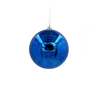 Шар новогодний для елки пластиковый 14 см синий (04012)