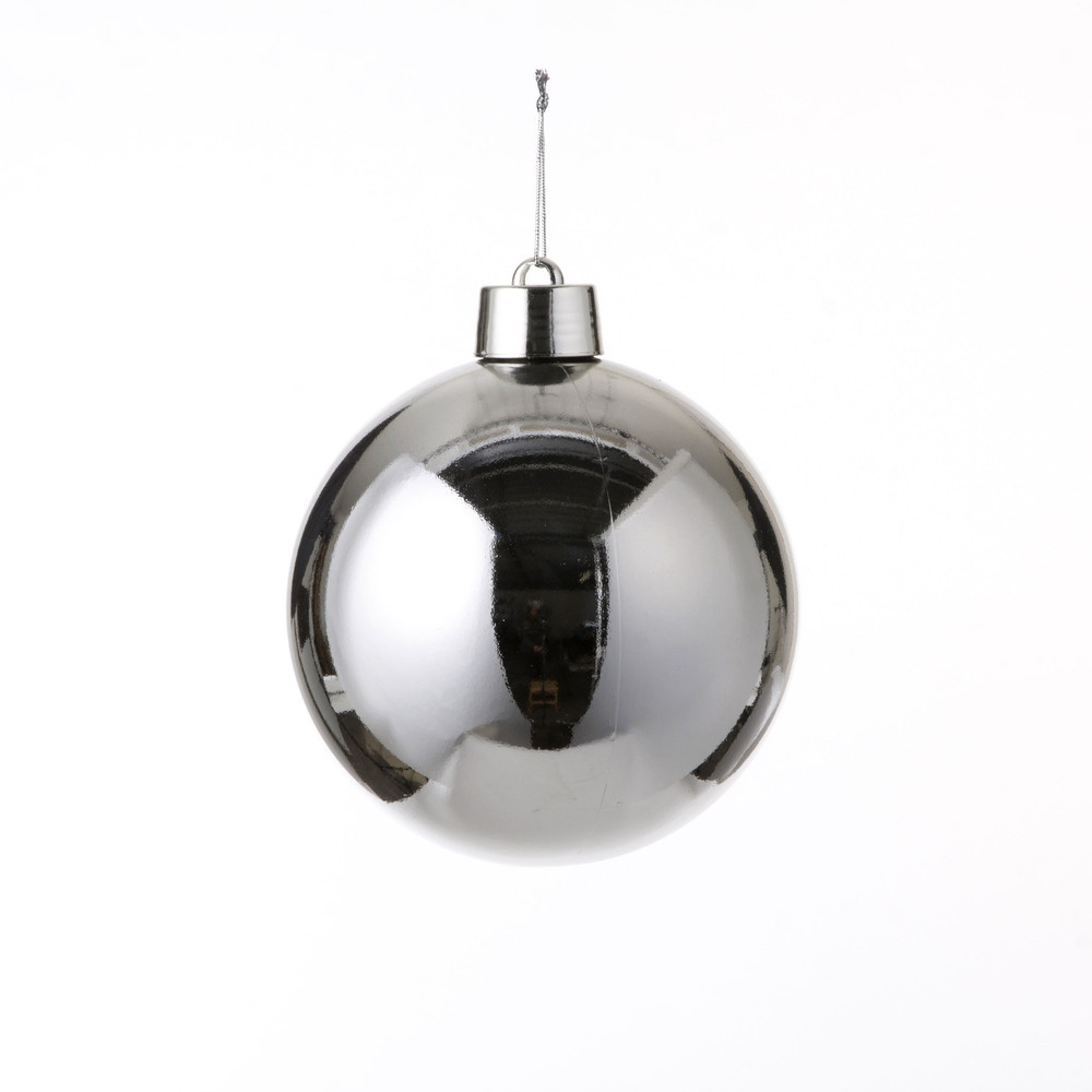 Шар новогодний для елки, 14 см (серебро, 4011) - фото 1 - id-p218099716