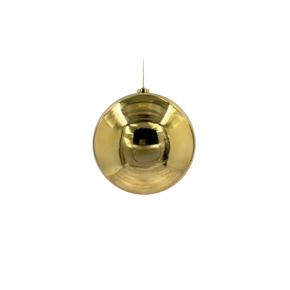 Шар новогодний для елки пластиковый 10 см золото (04005) - фото 1 - id-p218099780