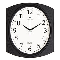 Часы настенные прямоугольные "Классика" 27.5х31.5 см, корпус черный