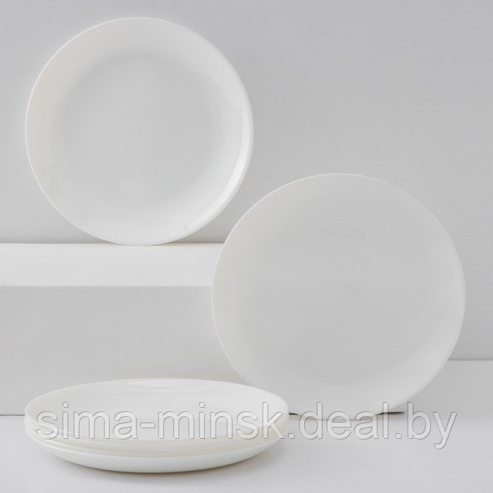 Набор десертных тарелок Luminarc Diwali, d=19 см, стеклокерамика, 6 шт, цвет белый - фото 1 - id-p218123447
