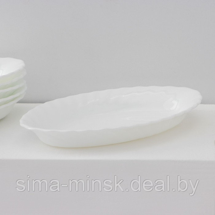 Набор овальных тарелок Luminarc Trianon, d=22 см, стеклокерамика, 6 шт, цвет белый - фото 2 - id-p218123450