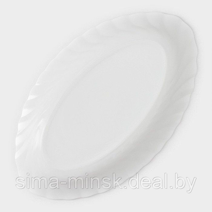 Набор овальных тарелок Luminarc Trianon, d=22 см, стеклокерамика, 6 шт, цвет белый - фото 5 - id-p218123450