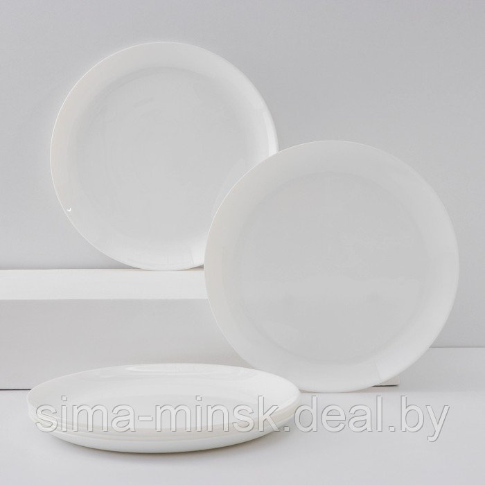 Набор обеденных тарелок Luminarc Diwali, d=27 см, стеклокерамика, 6 шт, цвет белый - фото 1 - id-p218123452
