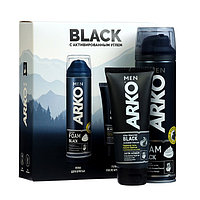 Набор подарочный мужской ARKO: Пена для бритья Black, 200 мл + Гель после бритья Black,100мл 1015660