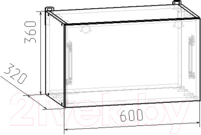 Шкаф навесной для кухни Интермебель Микс Топ 360-1-600 60см - фото 3 - id-p218122404