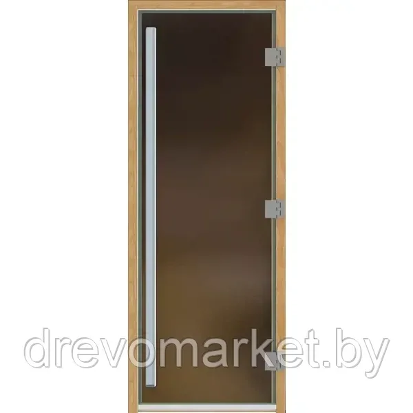 Стеклянные двери для бани и сауны DoorWood "Престиж" 80*200 см с коробкой, стекло Матовое бронза 10 мм