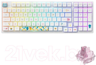 Клавиатура Akko 3098B Doraemon Rainbow 3 Modes RGB Hot Swap Jelly Pink / 1746247 - фото 1 - id-p217793211