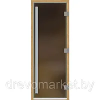 Стеклянные двери для бани и сауны DoorWood "Престиж" 70*200 см с коробкой, стекло Матовое бронза 10 мм