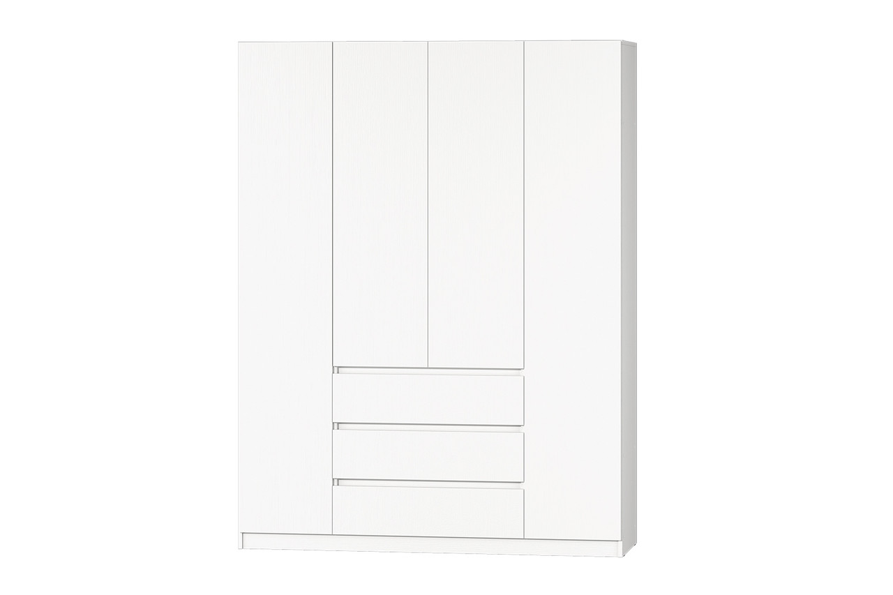 Шкаф 4-створчатый Хилтон №1 белый текстурный - фото 1 - id-p218151150