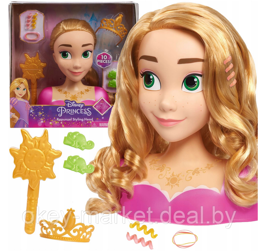 Кукла-манекен для причесок Принцесса Диснея Рапунцель с диадемой - фото 1 - id-p218152414