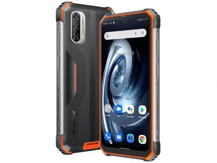 Противоударный телефон смартфон защищенный водонепроницаемый Blackview BV7100 6/128Gb оранжевый - фото 1 - id-p216485180