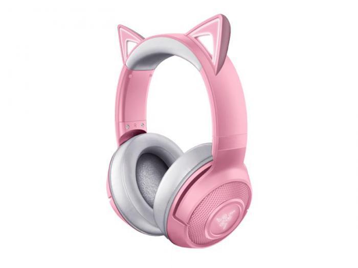 Беспроводные наушники Razer Kraken BT Kitty Edition Quartz RZ04-03520100-R3M1 с ушками розовые для девочек - фото 1 - id-p218067302