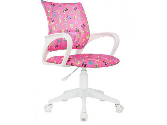 Кресло компьютерное для школьника девочки Бюрократ Burokids 1 W розовое с подлокотниками - фото 1 - id-p218093244