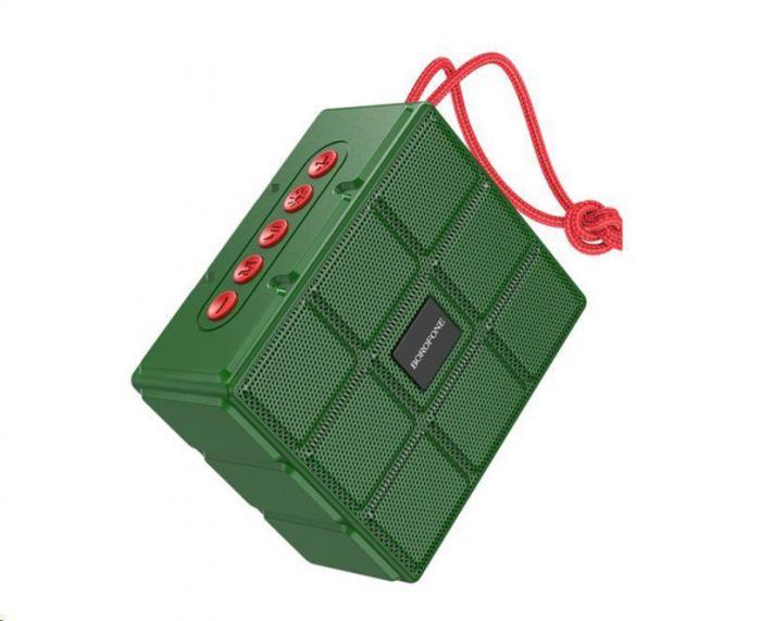 Портативная маленькая беспроводная bluetooth колонка BOROFONE BR16 зеленый мини музыкальная блютуз акустика - фото 1 - id-p218093561