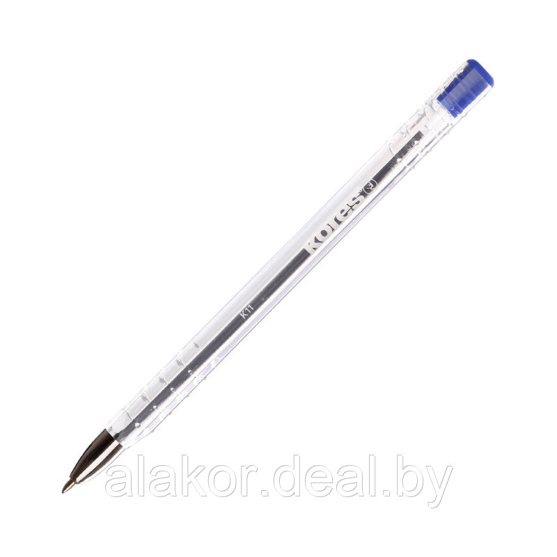 Ручка шариковая Kores K11, корпус прозрачный, цвет стержня синий , 0.7мм. - фото 1 - id-p218154080
