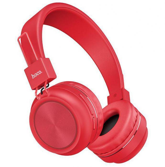 Беспроводные bluetooth наушники с микрофоном HOCO W25 Promise красные накладные - фото 1 - id-p218093508