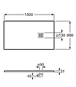 Душевой поддон Roca Terran 1800х900х31мм из композита, фото 4
