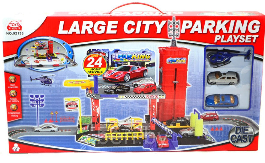 92136 Игровой набор Паркинг с треком, гараж, машинки - фото 1 - id-p218169014