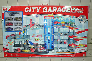 92138 Игровой набор Паркинг Мега парковка 4 уровня, гараж с машинками и вертолетом