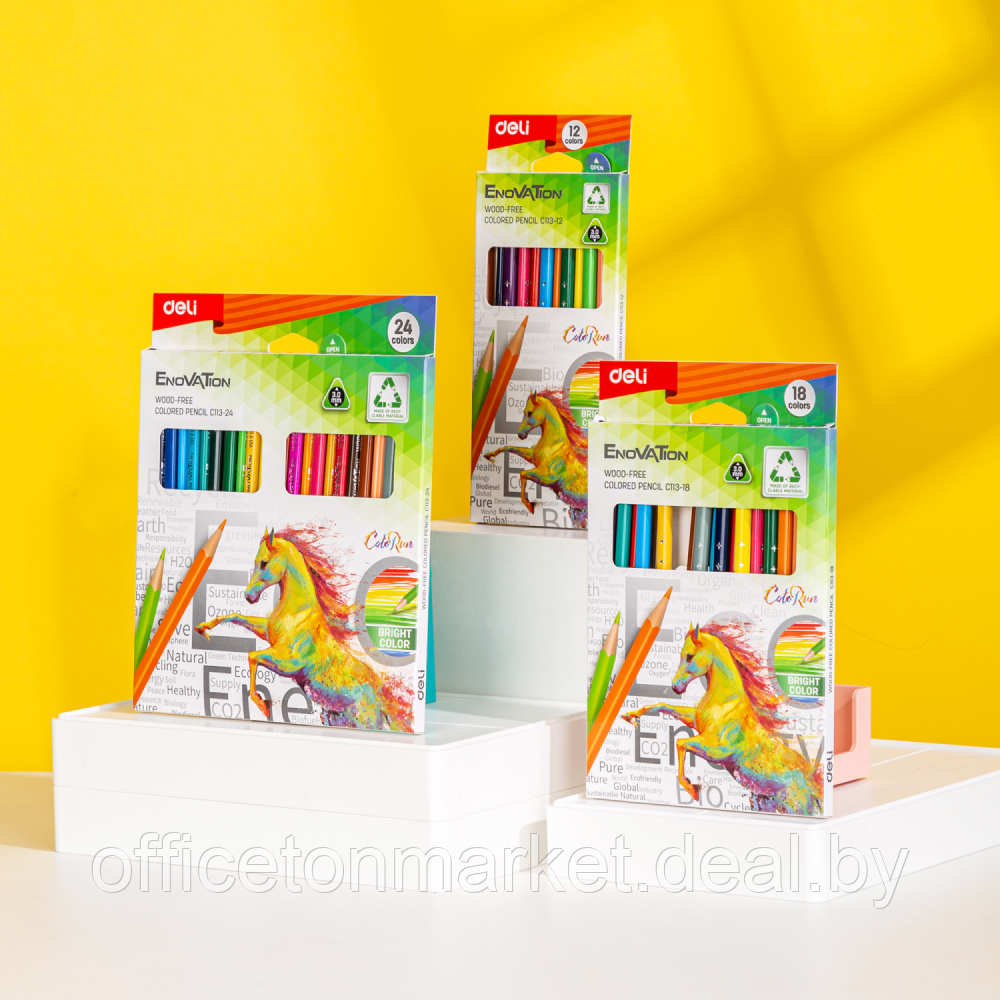 Цветные карандаши "Enovation", 12 цветов - фото 3 - id-p218175307