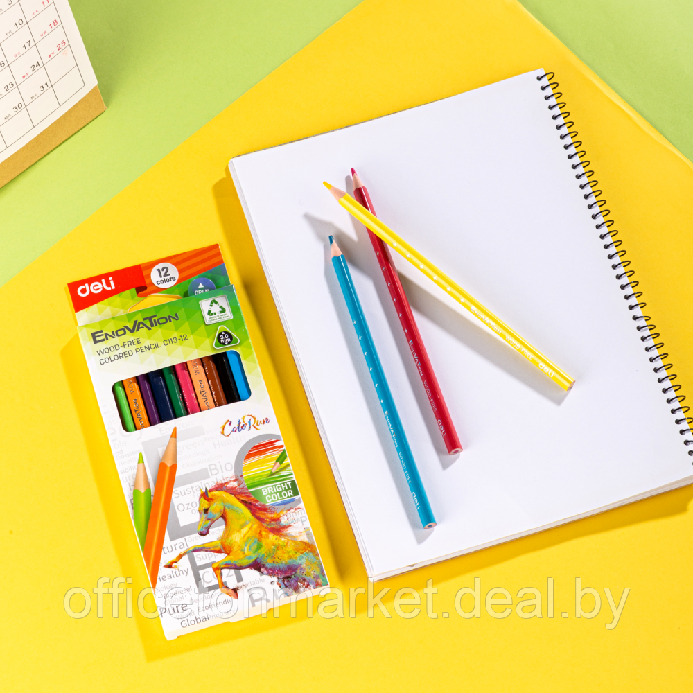 Цветные карандаши "Enovation", 12 цветов - фото 5 - id-p218175307