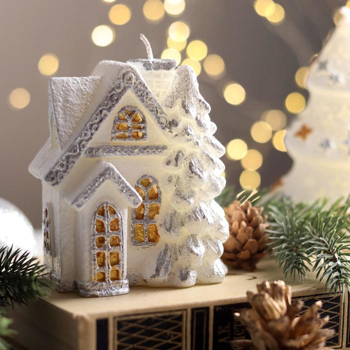 Свеча декоративная "Снежный домик", 9,5х8х5 см - фото 1 - id-p218178416