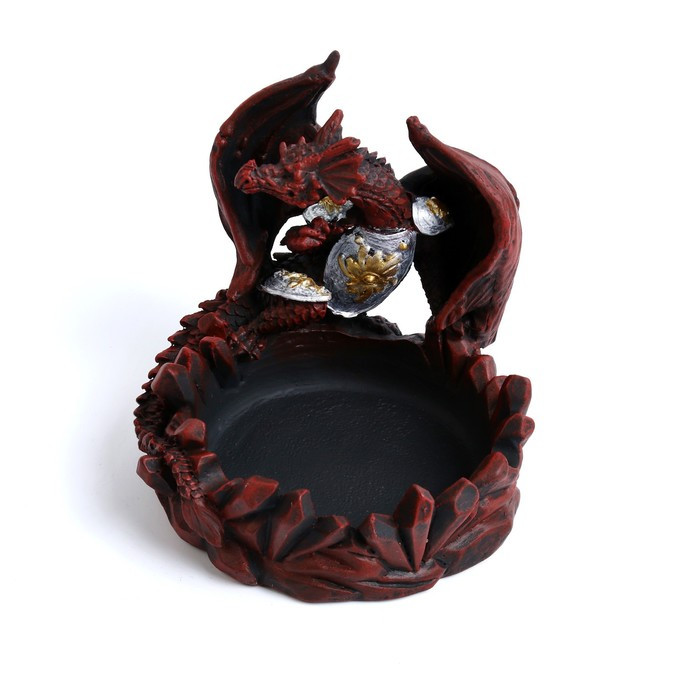Пепельница "Дракон в латах", 11.7 х 10.3 х 11.3 см, коричневая - фото 3 - id-p218179359
