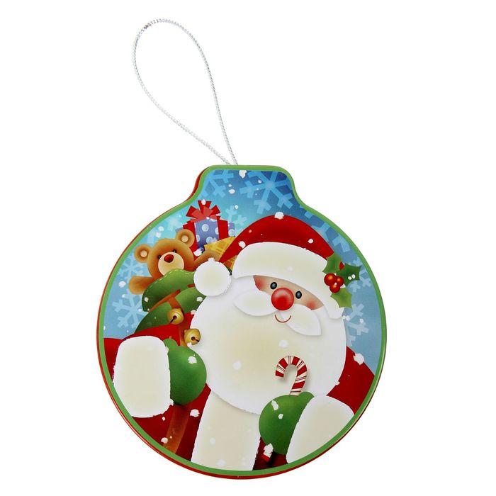 Шкатулка металл новогодняя шар "Дед Мороз" 3,5х12х11 см - фото 4 - id-p218179368