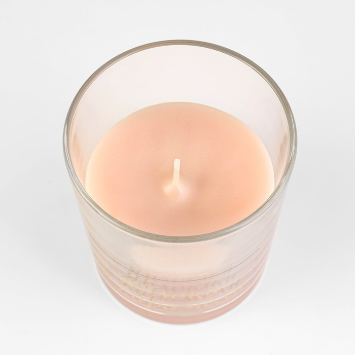 Свеча в стакане ароматическая "Яблоки в карамели", 6,5х8 см, бежевый - фото 4 - id-p218179442