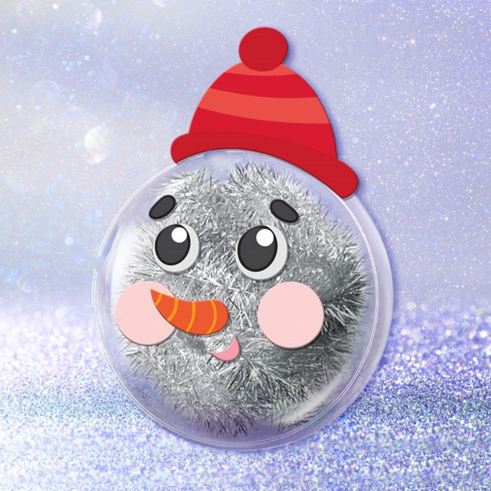 Набор для творчества. Новогодний шар-персонаж «Снеговик в шапке» - фото 1 - id-p218177551
