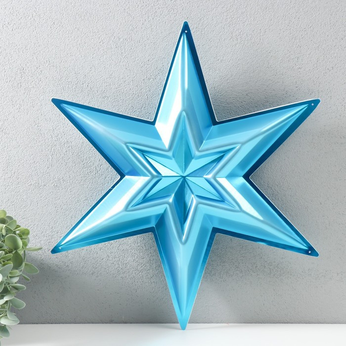 Фигурка "Звезда в Звезде" малая голубой металлик, 38,8х33,5 см - фото 2 - id-p218179453